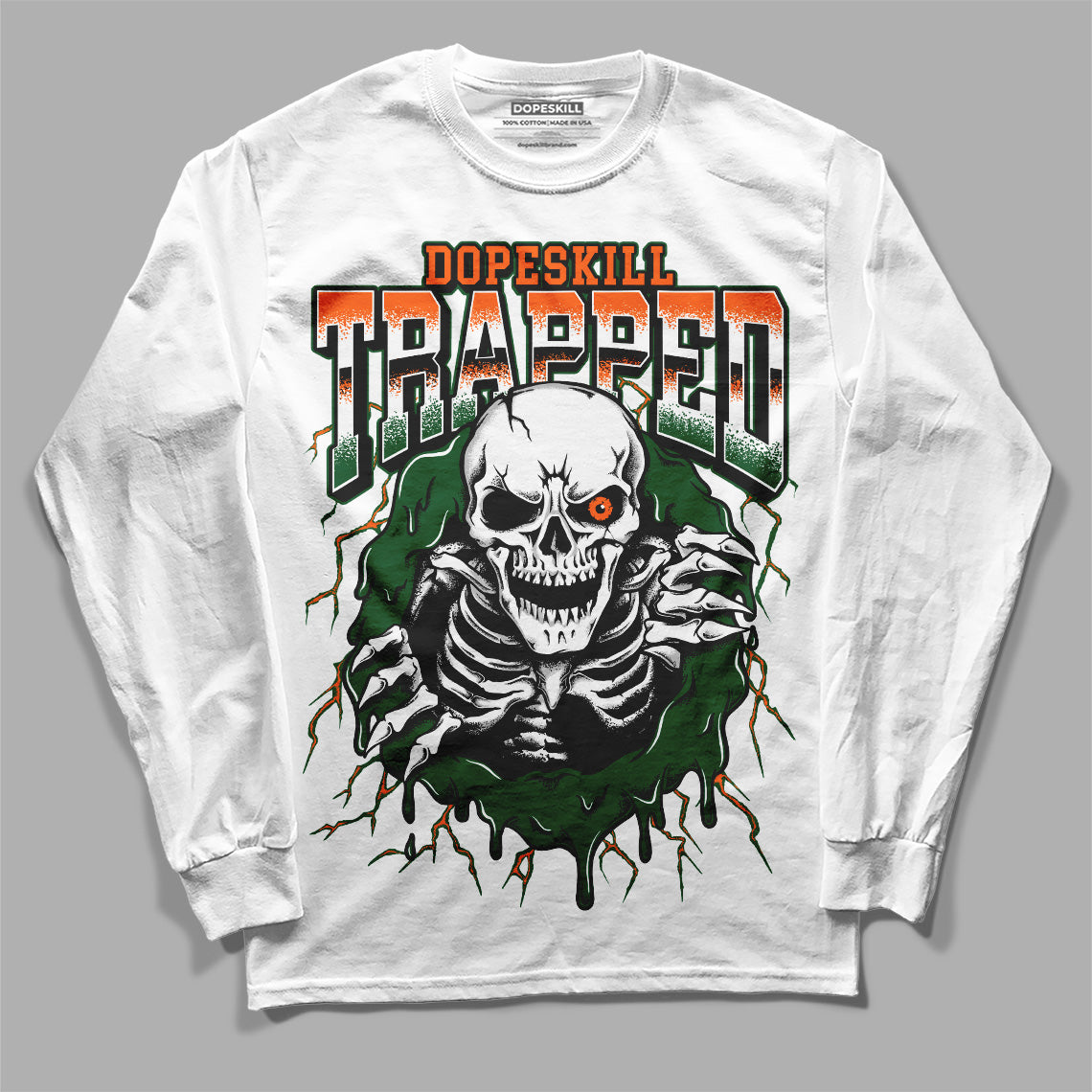 Dunk Low Team Dark Green Orange superstreetwear Long Sleeve T-Shirt Trapped Halloween Graphic