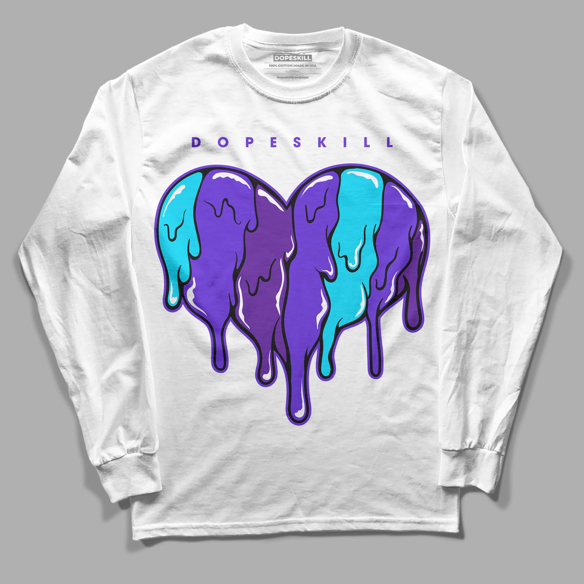 Aqua 6s superstreetwear Long Sleeve T-Shirt Slime Drip Heart Graphic