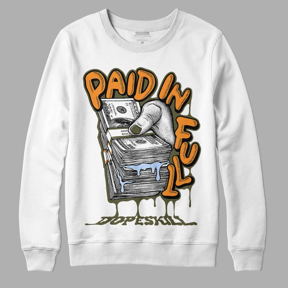 Olive 5s superstreetwear Sweatshirt Paid In Full Graphic