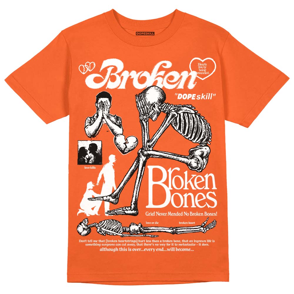 Georgia Peach 3s superstreetwear Orange T-shirt Broken Bones Graphic