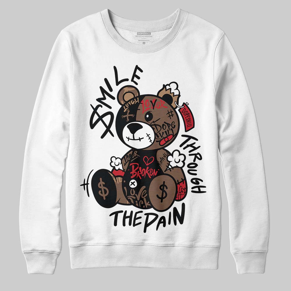 Olive 9s superstreetwear Sweatshirt Smile Through The Pain Graphic