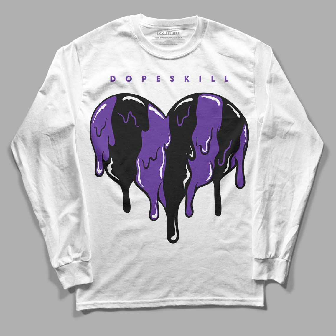 PURPLE Collection superstreetwear Long Sleeve T-Shirt Slime Drip Heart Graphic