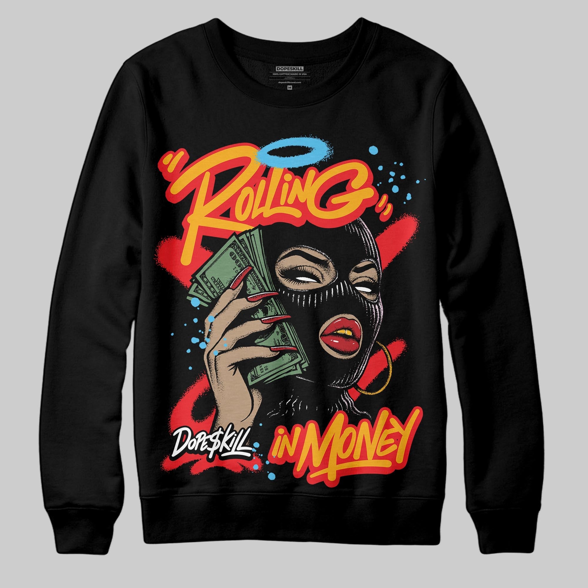 Red Collection superstreetwear Sweatshirt Rolling in Money Graphic