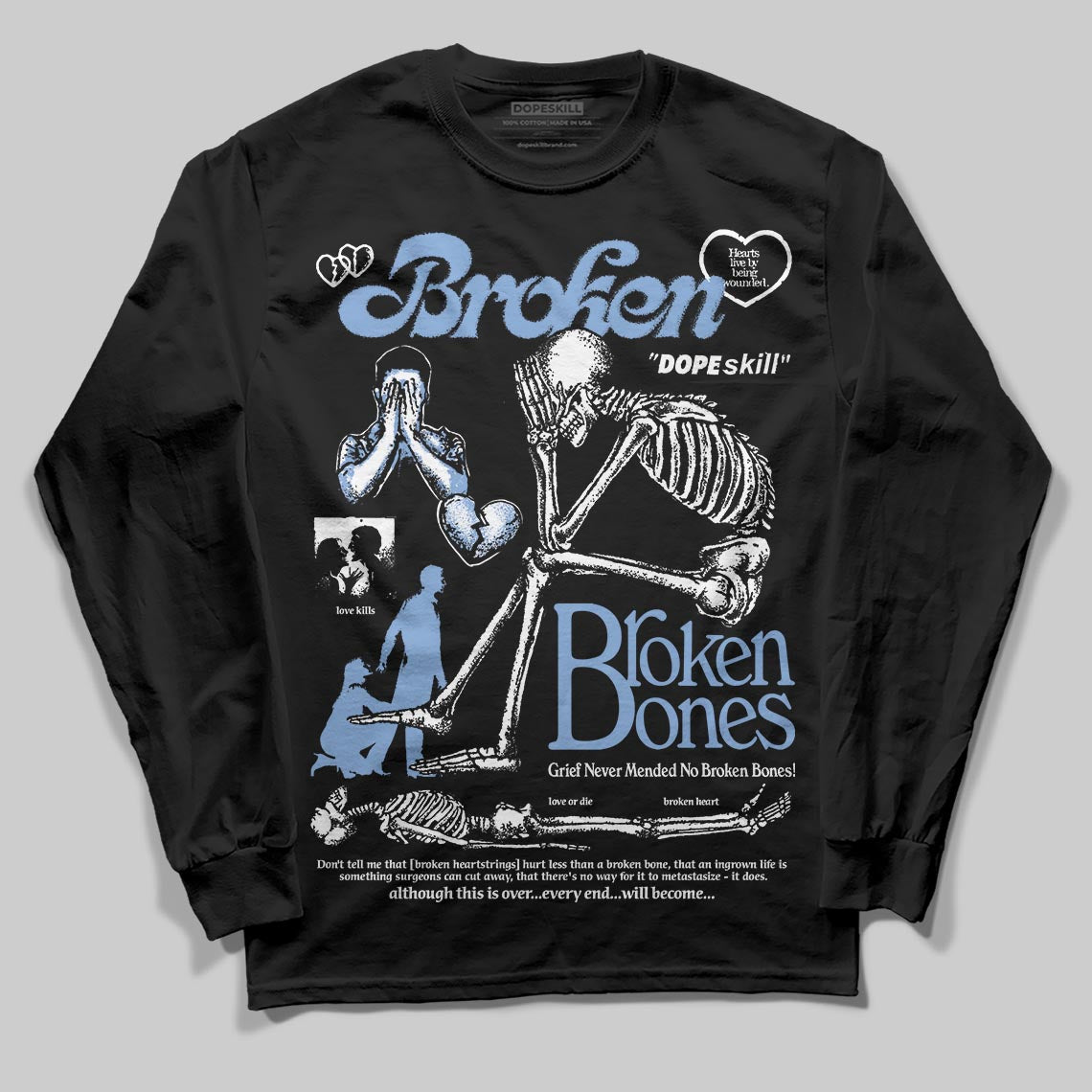 Forget Me Not 4s superstreetwear Long Sleeve T-Shirt Broken Bones Graphic