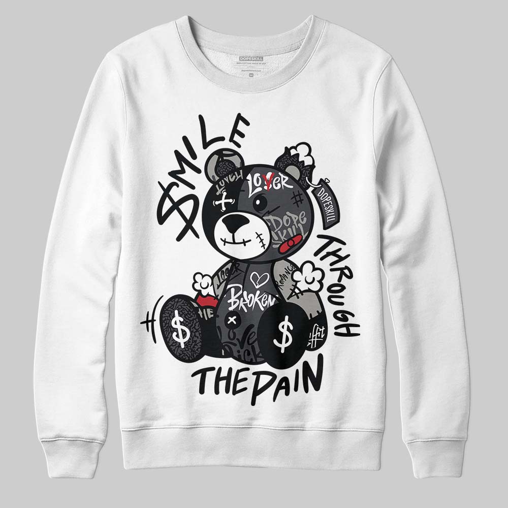 Black Cat 3s superstreetwear Sweatshirt Smile Through The Pain Graphic