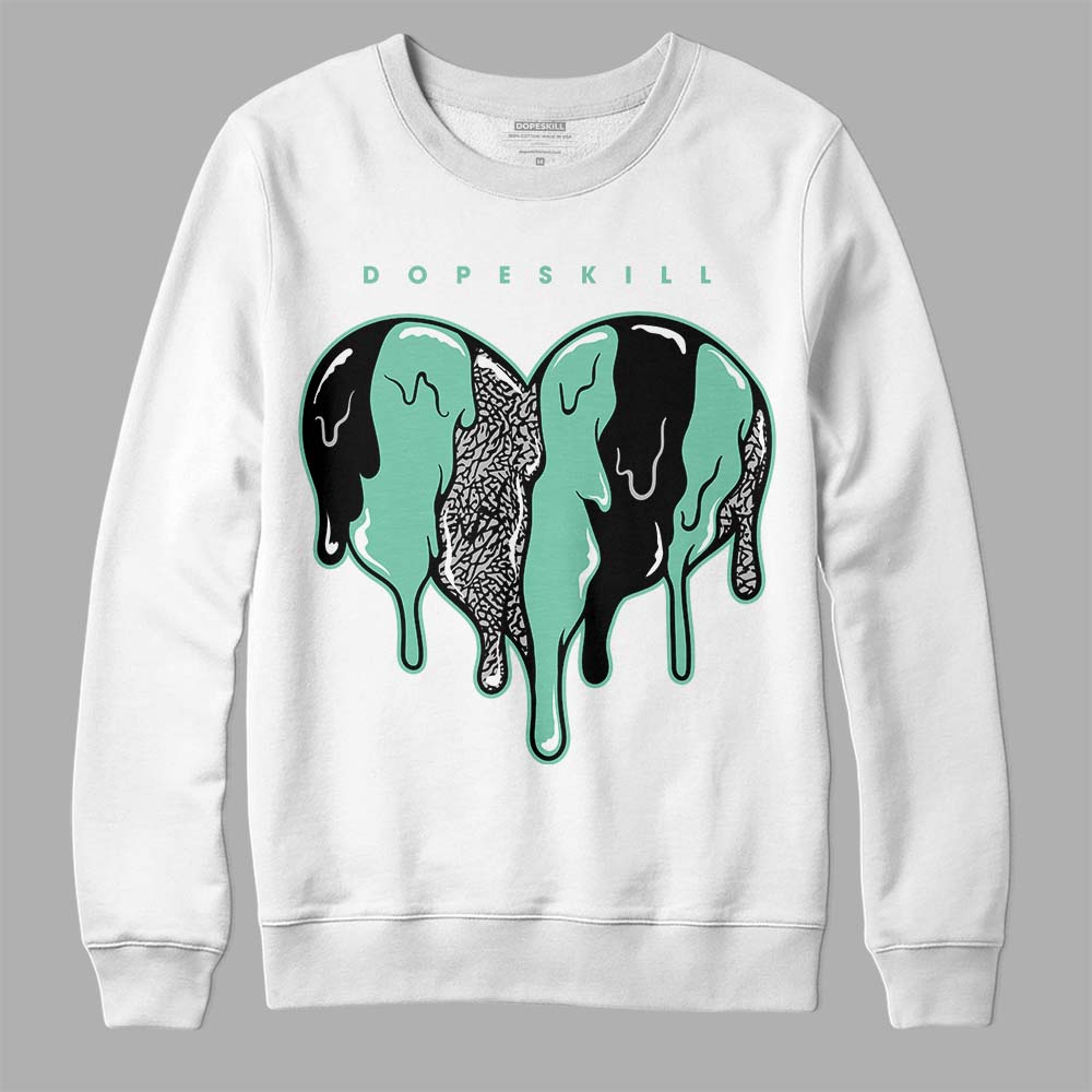 Green Glow 3s superstreetwear Sweatshirt Slime Drip Heart Graphic