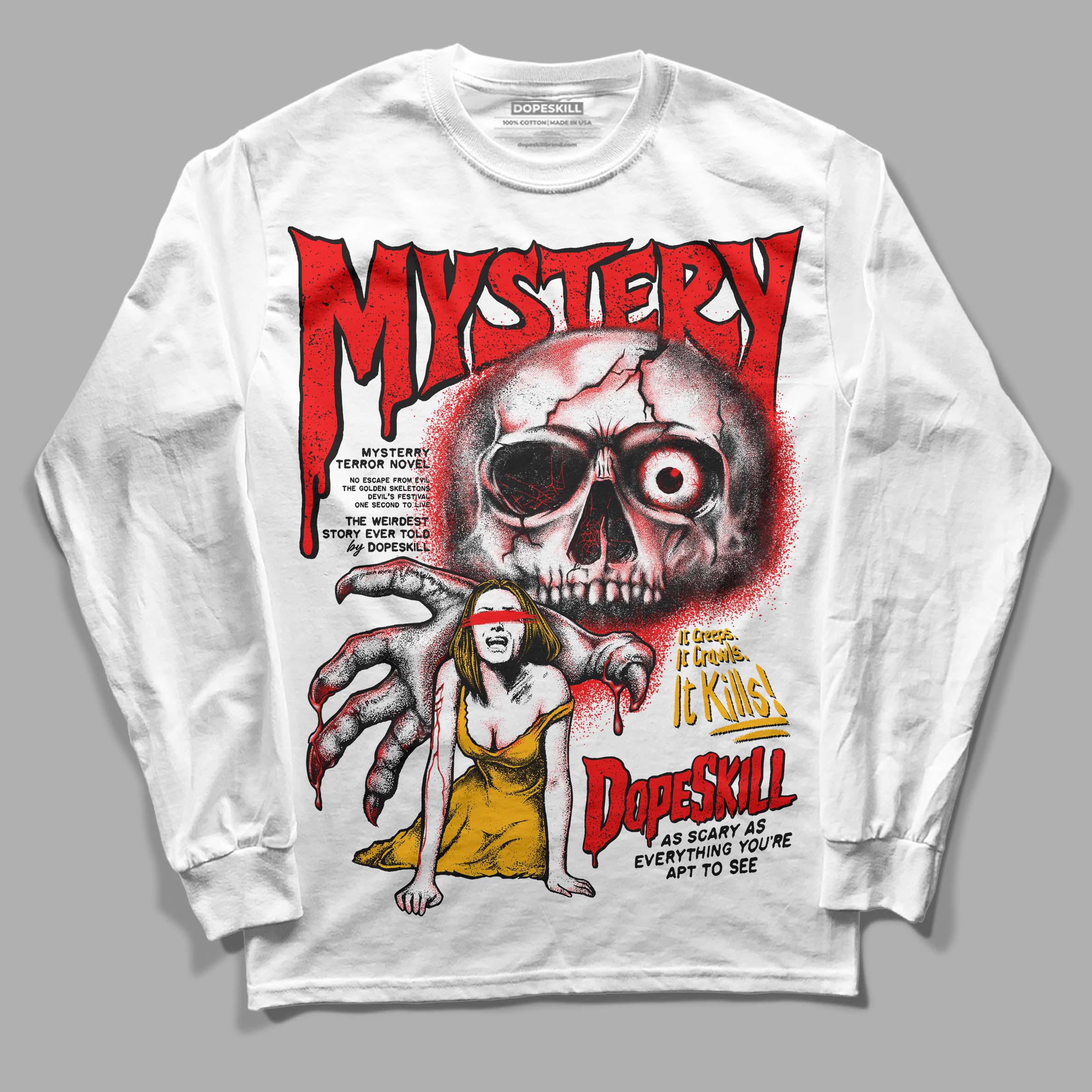Red Collection superstreetwear Long Sleeve T-Shirt Mystery Ghostly Grasp Graphic