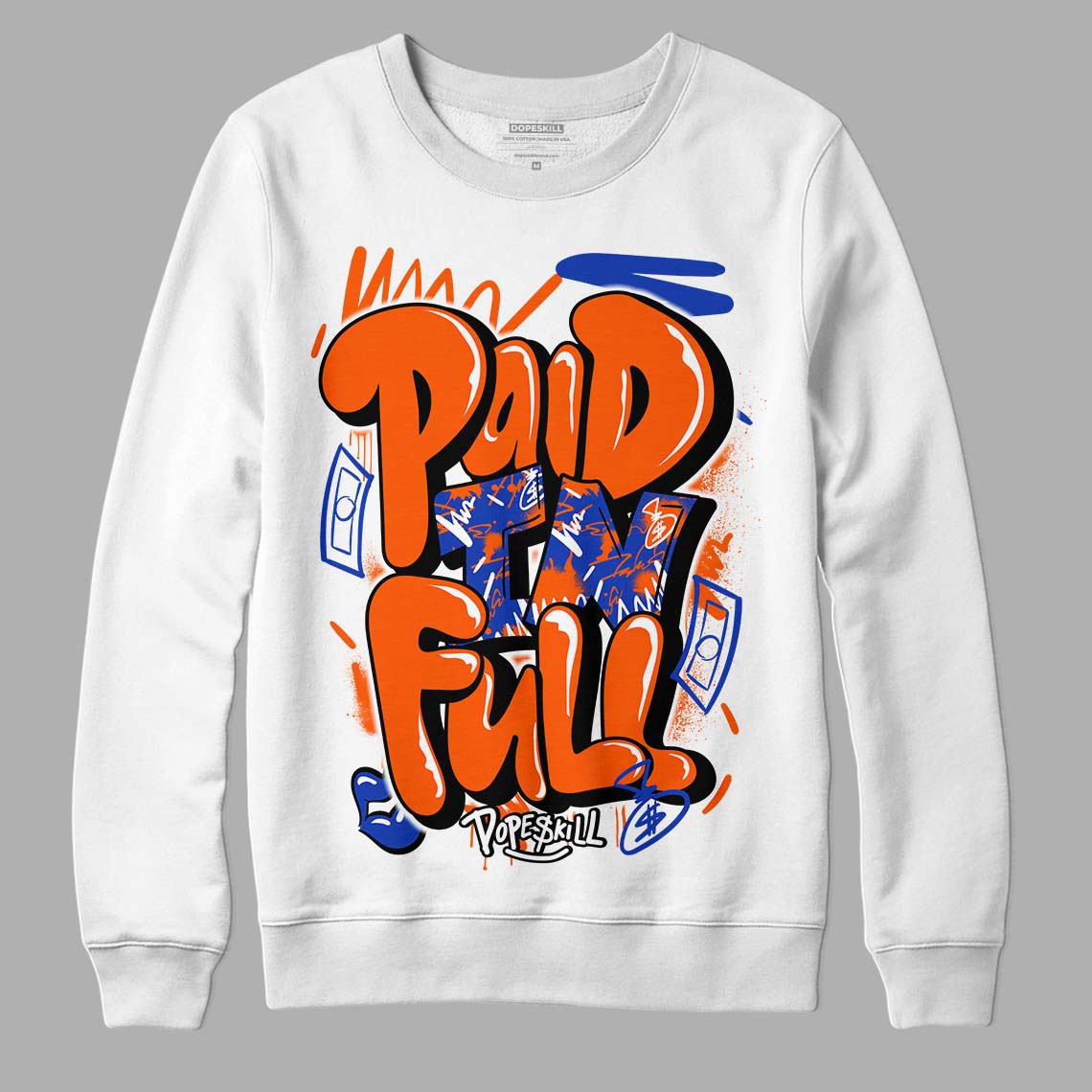 Dunk Low Futura Orange Blaze superstreetwear Sweatshirt New Paid In Full Graphic