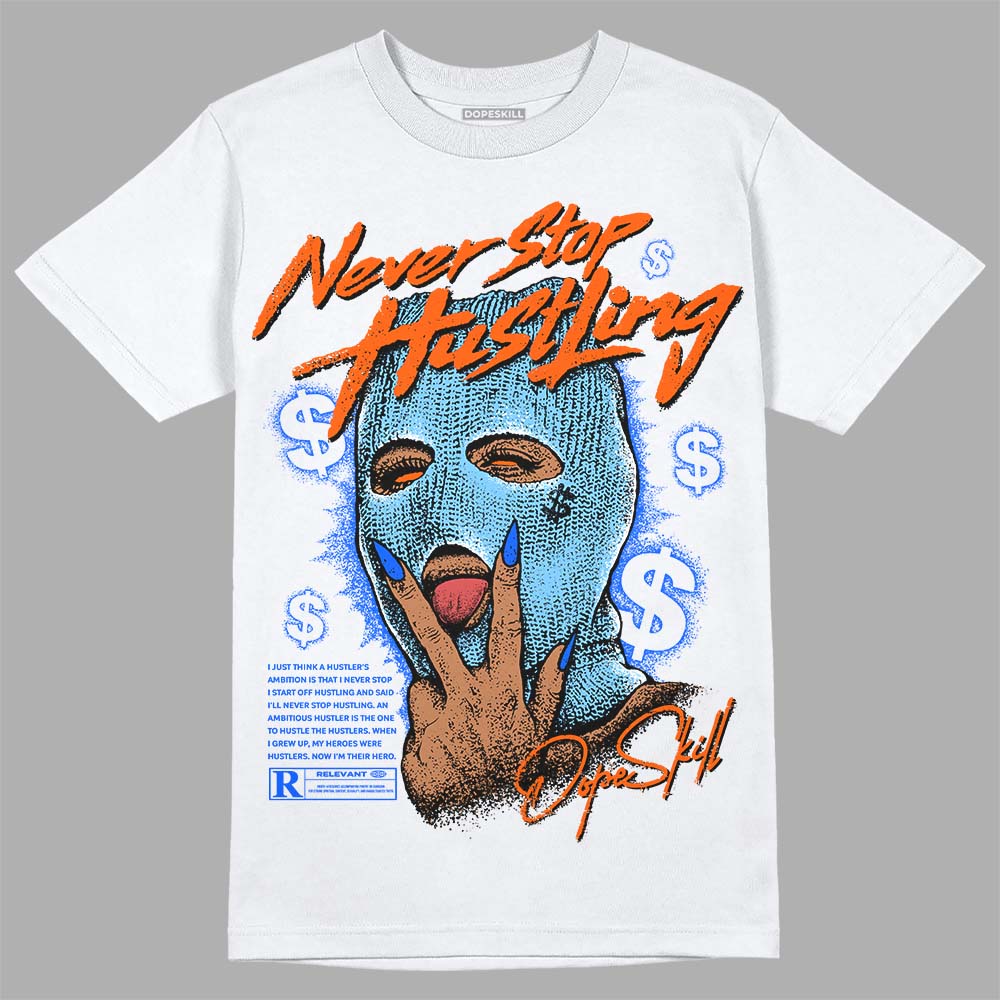 Dunk Futura University Blue superstreetwear T-Shirt Never Stop Hustling Graphic
