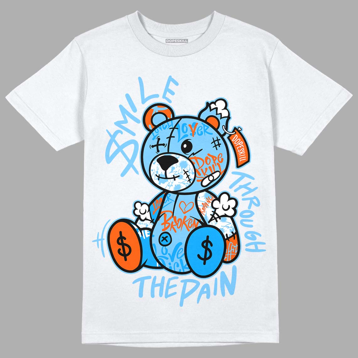 Dunk Low Futura University Blue superstreetwear T-Shirt Smile Through The Pain Graphic