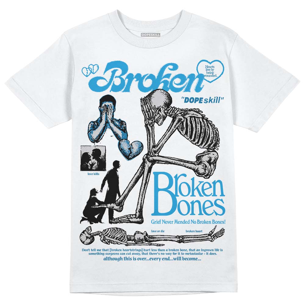 Military Blue 4s superstreetwear T-Shirt Broken Bones Graphic