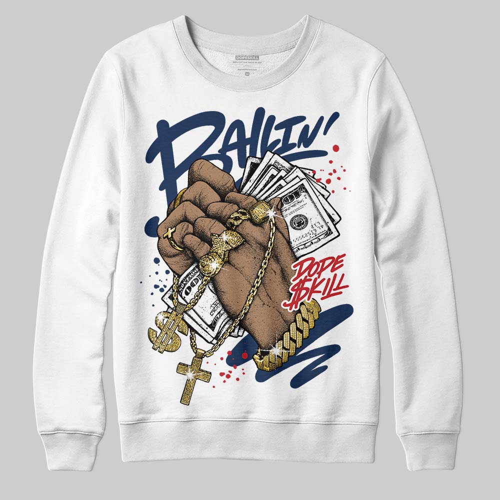 Summit White Navy 4s superstreetwear Sweatshirt Always Ballin' Graphic