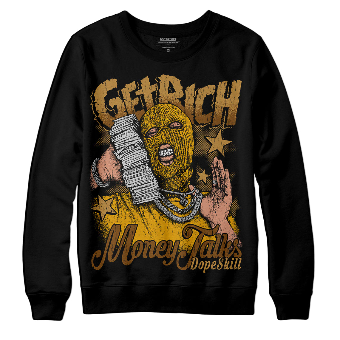 Wheat 13s superstreetwear Sweatshirt Get Rich Graphic