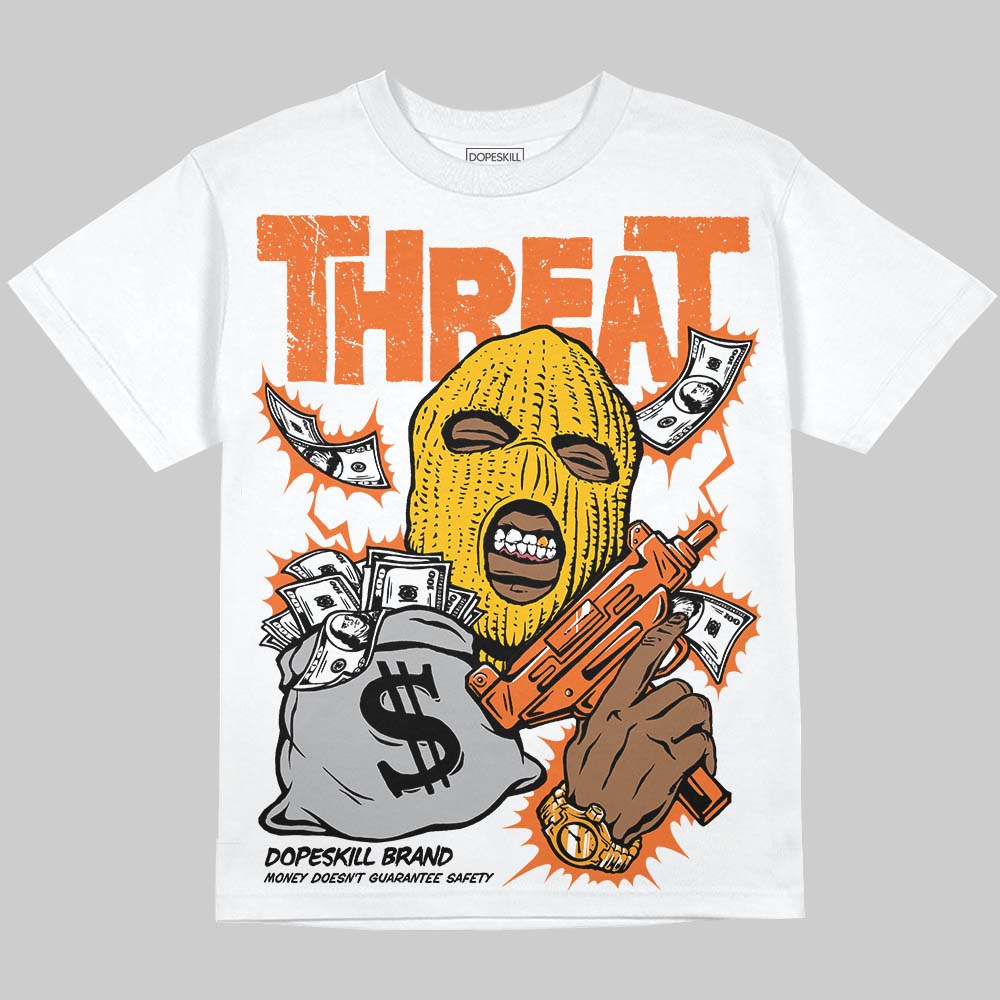 Orange Black White superstreetwear Oversize Print T-Shirt Under Threat Graphic