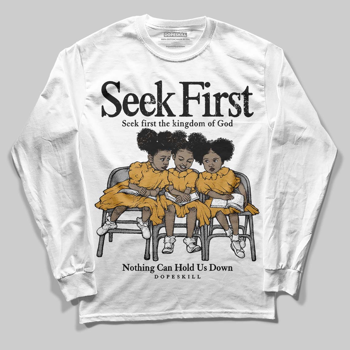 Gratitude 11s superstreetwear Long Sleeve T-Shirt New Seek First Graphic