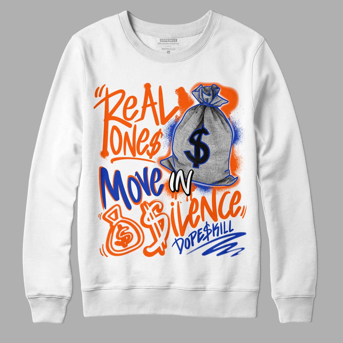 Dunk Low Futura Orange Blaze superstreetwear Sweatshirt Real Ones Move In Silence Graphic
