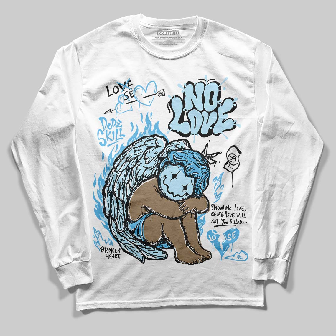 Legend Blue 11s superstreetwear Long Sleeve T-Shirt No Love Graphic