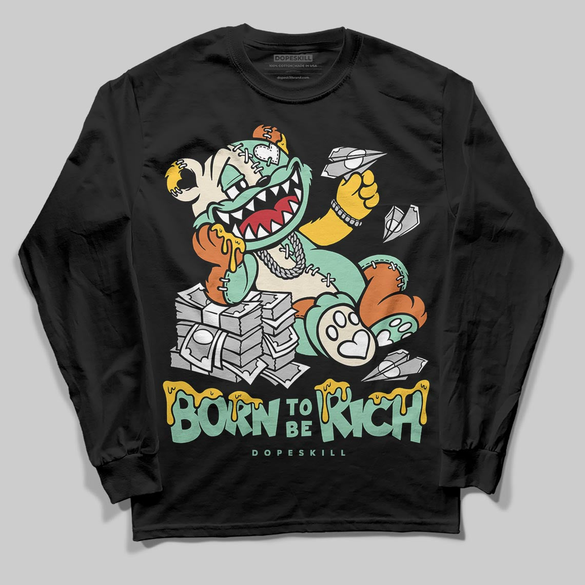 SB Dunk a??Rodeoa?? superstreetwear Long Sleeve T-Shirt Born To Be Rich Graphic