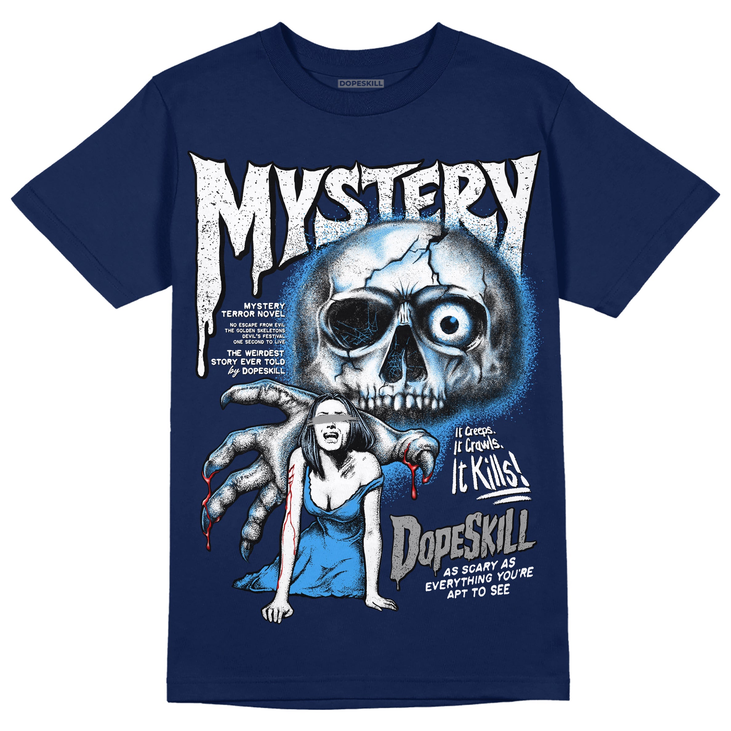Midnight Navy 3s superstreetwear Navy T-shirt Mystery Ghostly Grasp Graphic