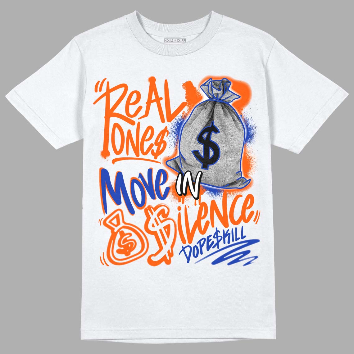 Dunk Low Futura Orange Blaze superstreetwear T-Shirt Real Ones Move In Silence Graphic