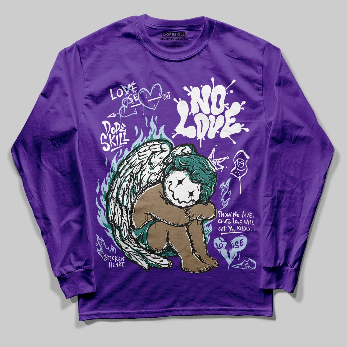 Grape 5s superstreetwear Long Sleeve T-Shirt No Love Graphic