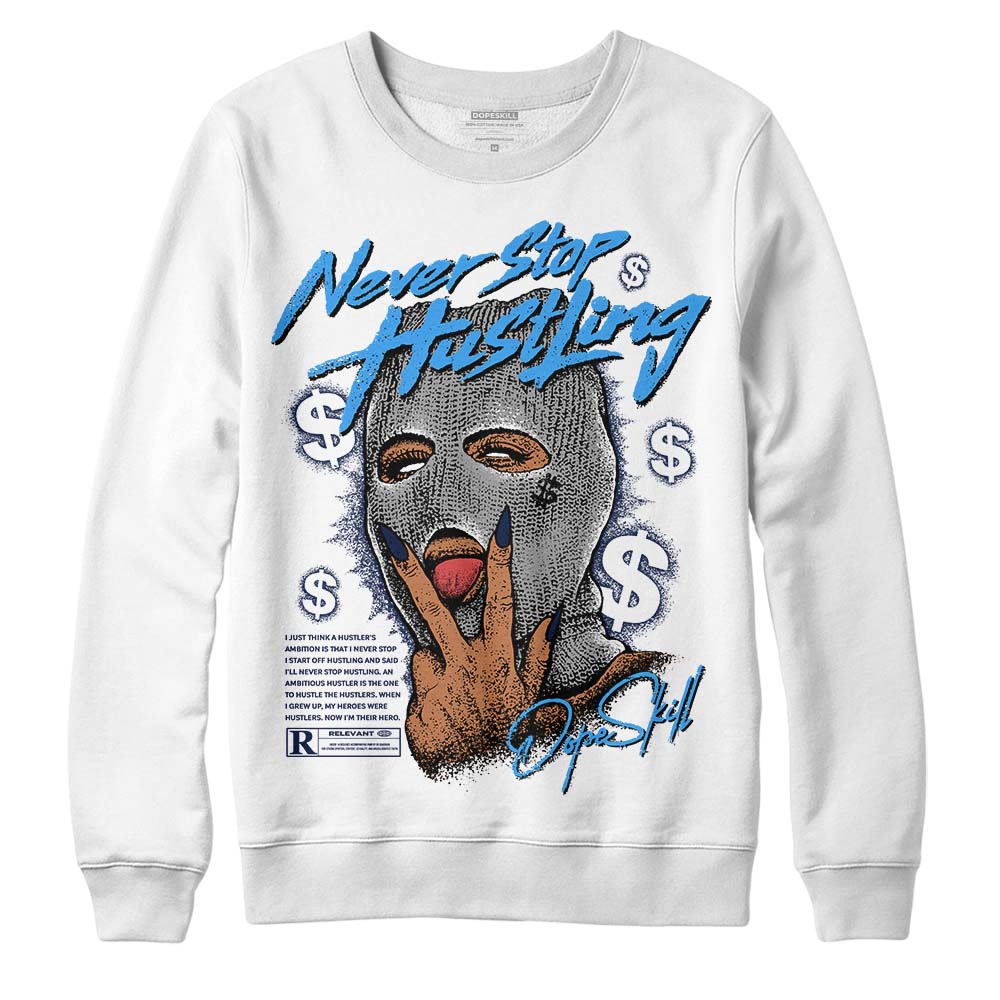 AJ Spizike White Obsidian superstreetwear Sweatshirt Never Stop Hustling Graphic
