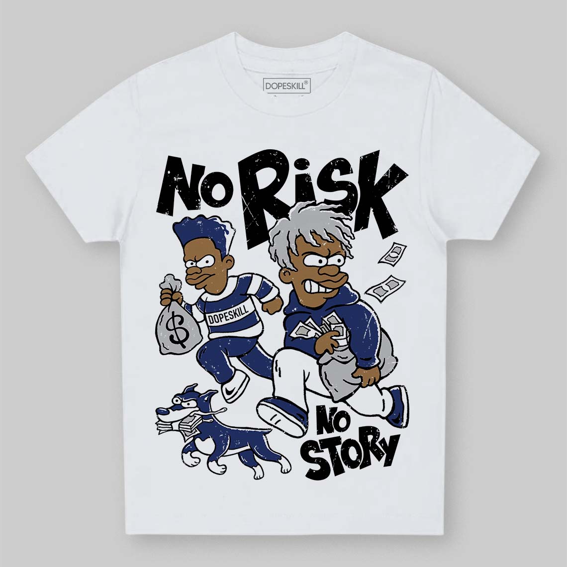 Rare Air Deep Royal Blue 1s superstreetwear Toddler Kids T-shirt No Risk No Story Graphic