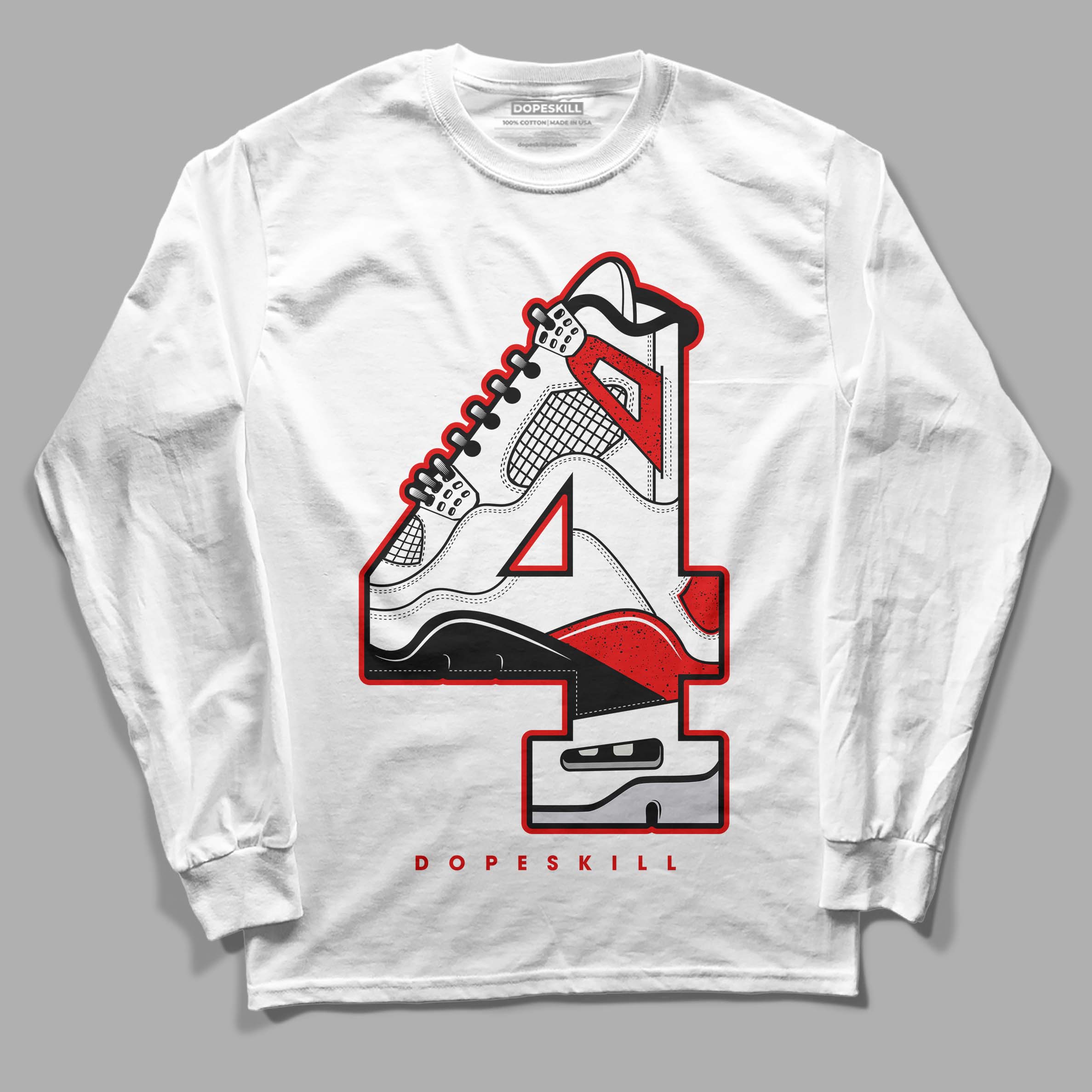 Red Cement 4S superstreetwear Long Sleeve T-Shirt No.4 Graphic