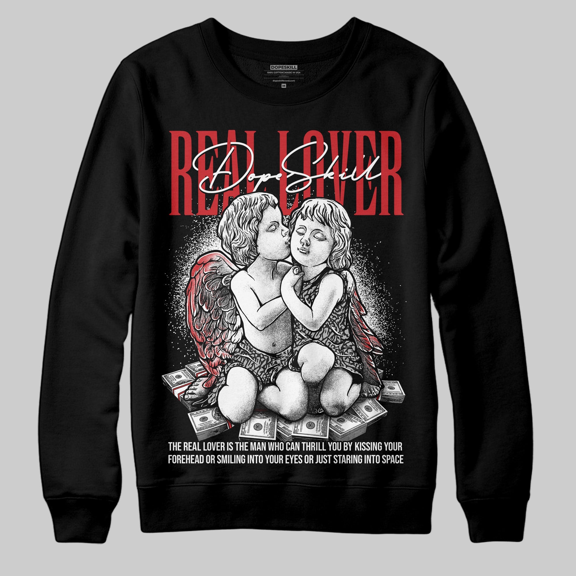 Black Cement 3s superstreetwear Sweatshirt Real Lover Graphic