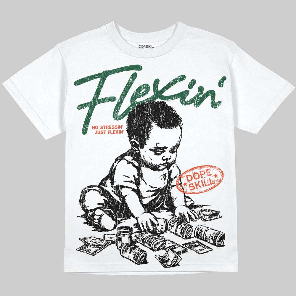 Dunk Team Dark Green Orange superstreetwear Oversize Print T-Shirt Flexin' Graphic