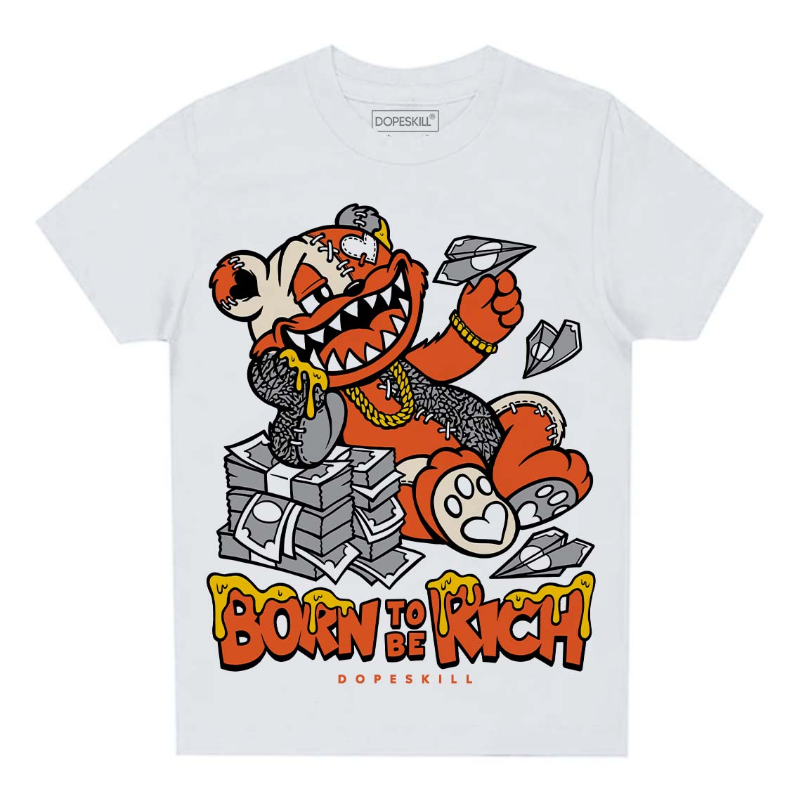 Georgia Peach 3s superstreetwear Toddler Kids T-shirt Born To Be Rich Graphic