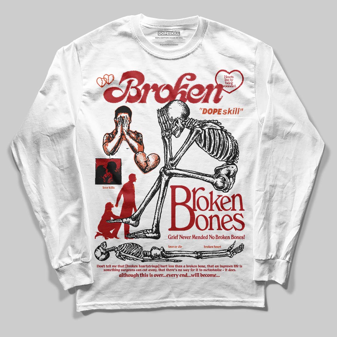Brick By Brick 4s superstreetwear Long Sleeve T-Shirt Broken Bones Graphic
