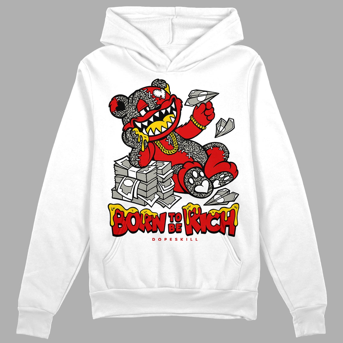Fire Red 3s superstreetwear Hoodie Sweatshirt Born To Be Rich Graphic