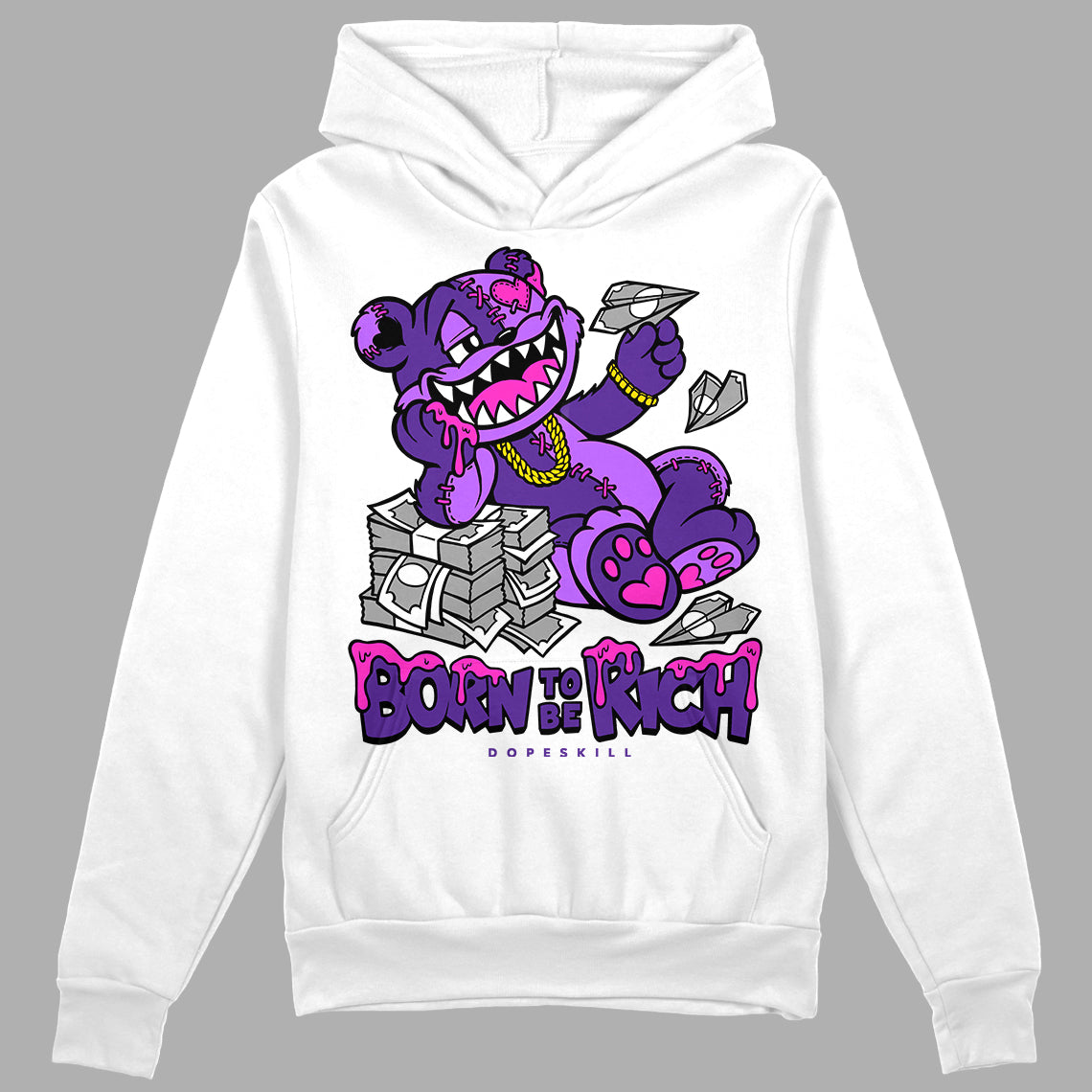 PURPLE Collection superstreetwear Hoodie Sweatshirt Born To Be Rich Graphic
