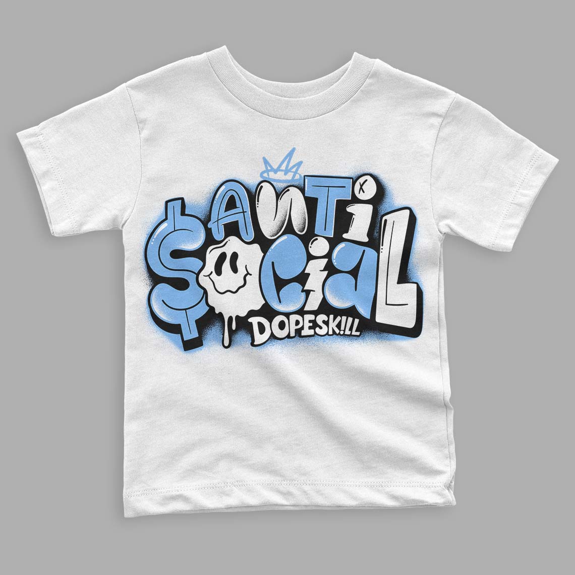 Powder Blue 9s superstreetwear Toddler Kids T-shirt Anti Social Graphic