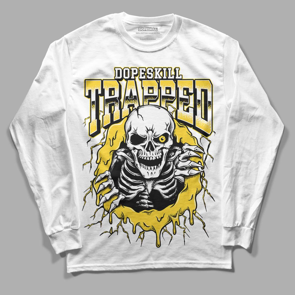 Black Tour Yellow AJ 4 Thunder superstreetwear Long Sleeve T-Shirt Trapped Halloween Graphic
