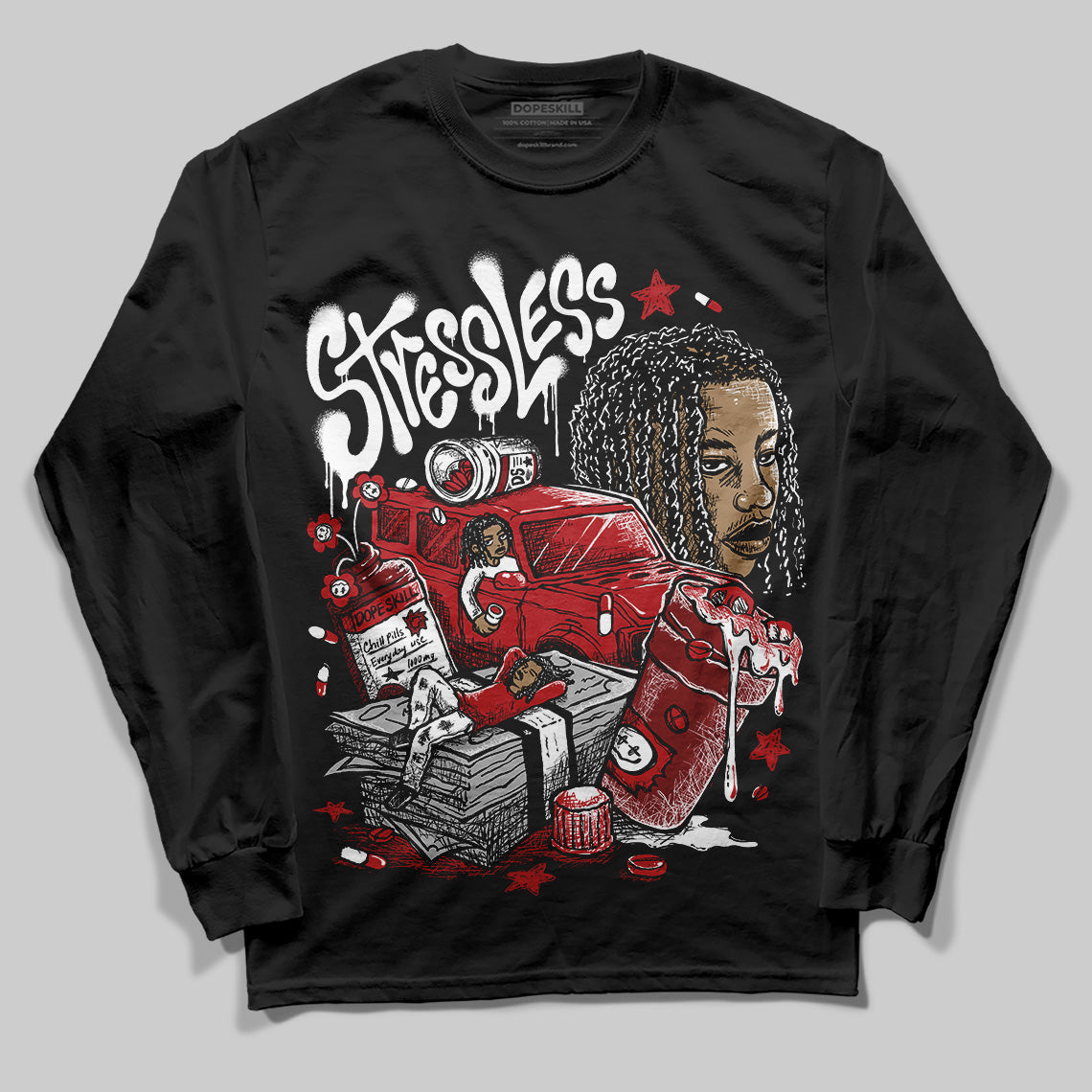 Flu Game 12s superstreetwear Long Sleeve T-Shirt Stressless Graphic