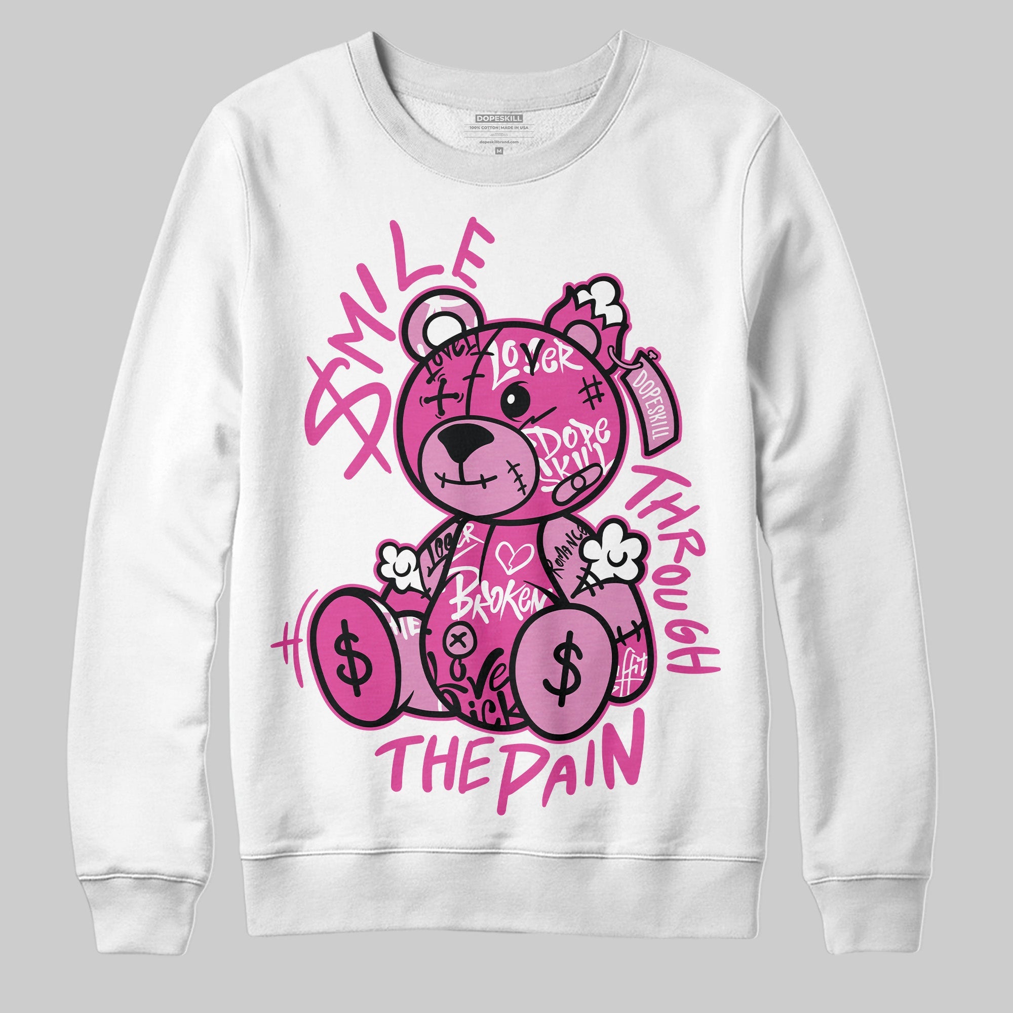 Dunk Low Active Fuchsia superstreetwear Sweatshirt Smile Through The Pain Graphic