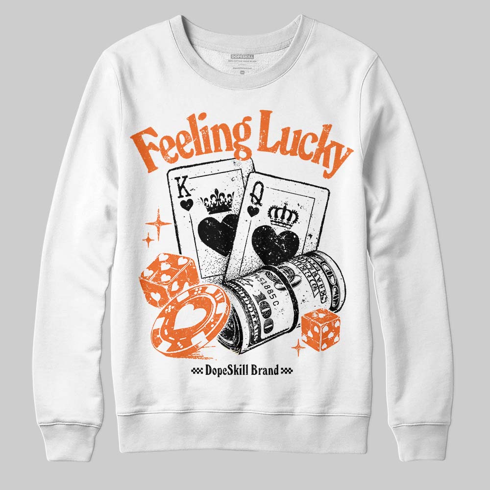 Orange Black White superstreetwear Sweatshirt Feeling Lucky Graphic