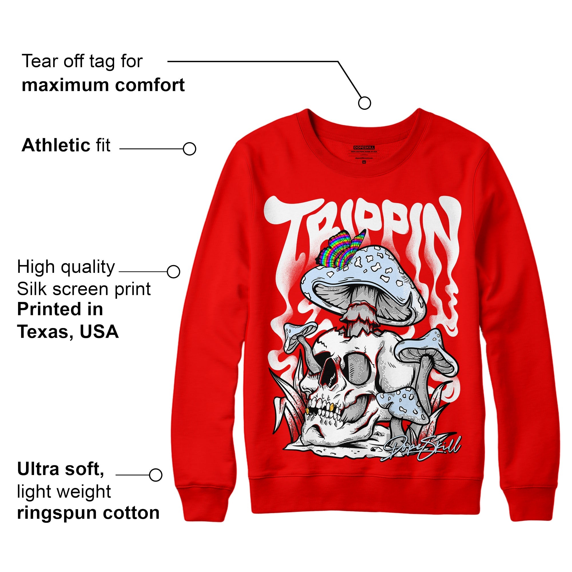 Cherry 11s superstreetwear Varsity Red Sweatshirt Trippin Graphic