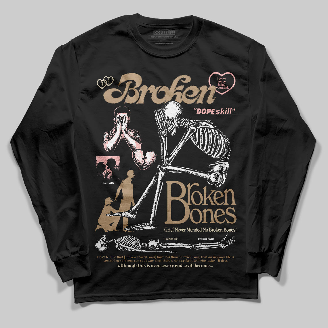 AIR FORCE 1 LINEN superstreetwear Long Sleeve T-Shirt Broken Bones Graphic