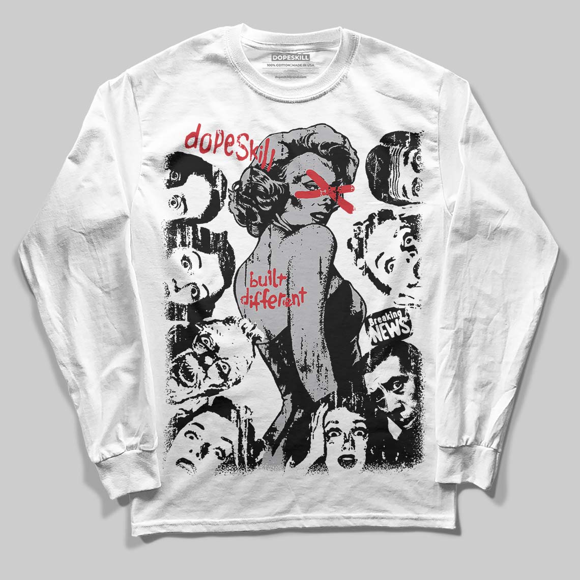 White Cement 4s superstreetwear Long Sleeve T-Shirt Built Different Graphic