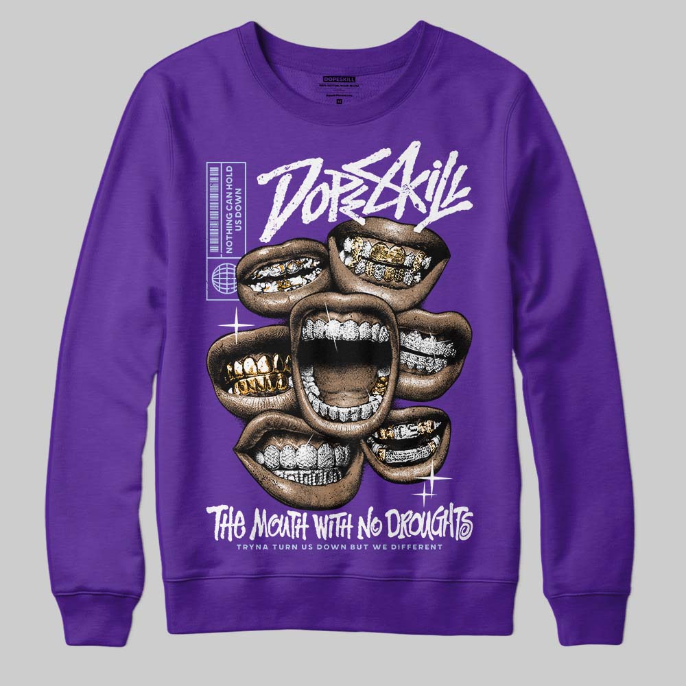 Grape 5s superstreetwear Sweatshirt The Mouth With No Droughts Graphic