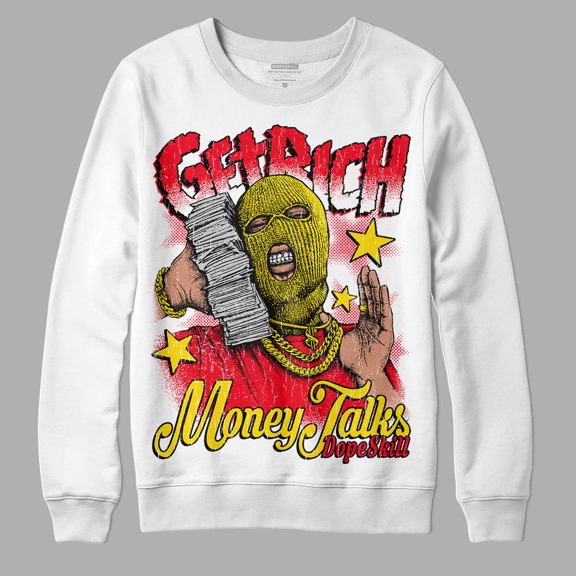 Red Thunder 4s superstreetwear Sweatshirt Get Rich Graphic