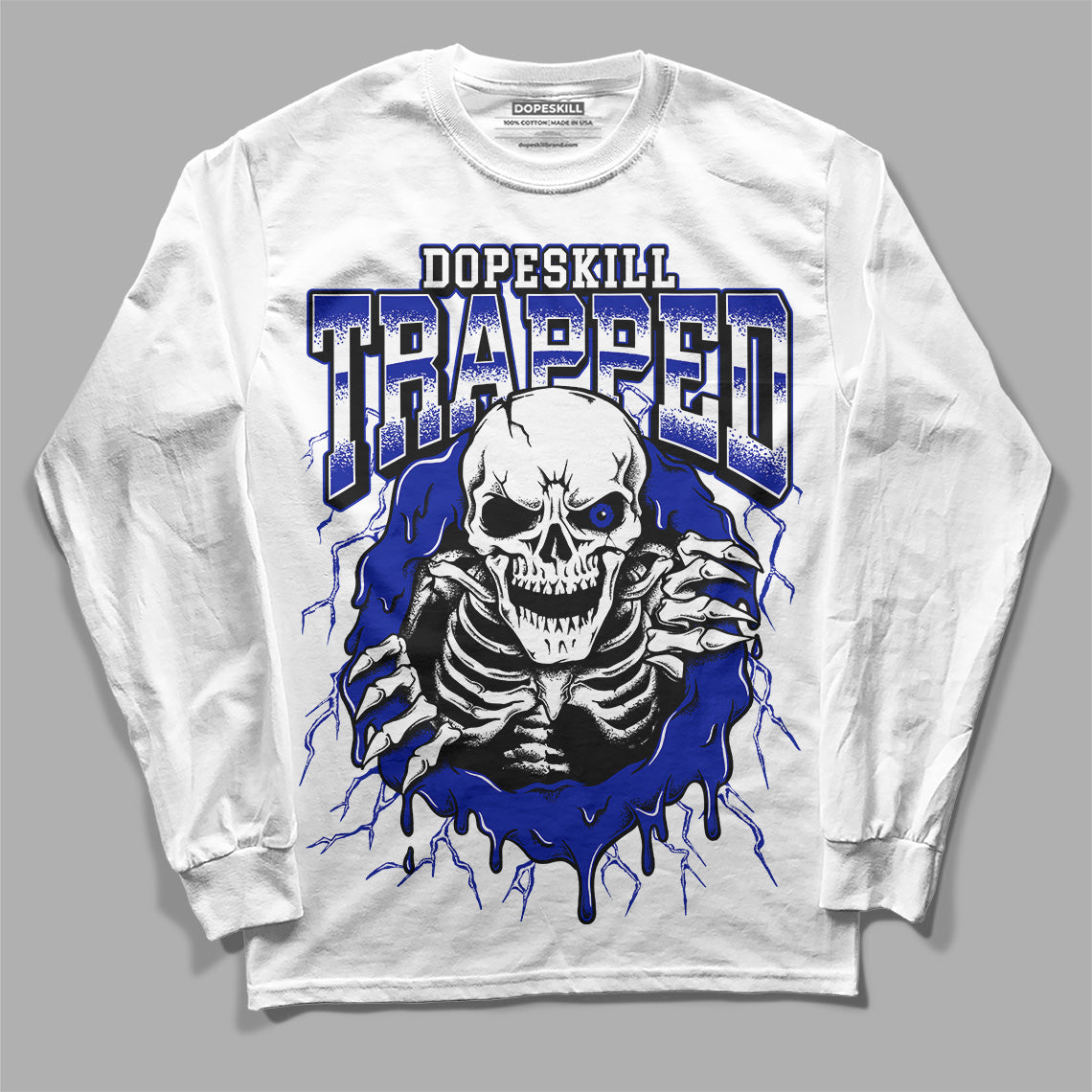 Racer Blue White Dunk Low superstreetwear Long Sleeve T-Shirt Trapped Halloween Graphic