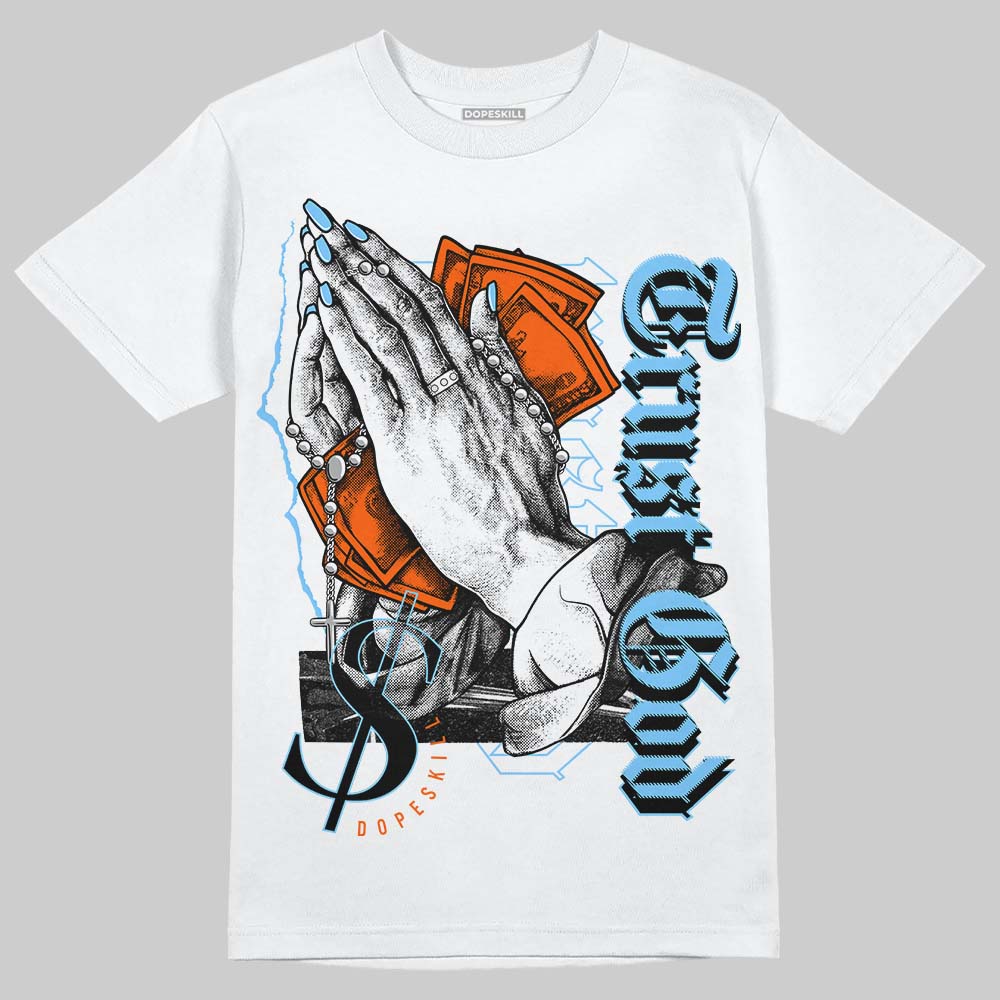 Dunk Low Futura University Blue superstreetwear T-Shirt Trust God Graphic