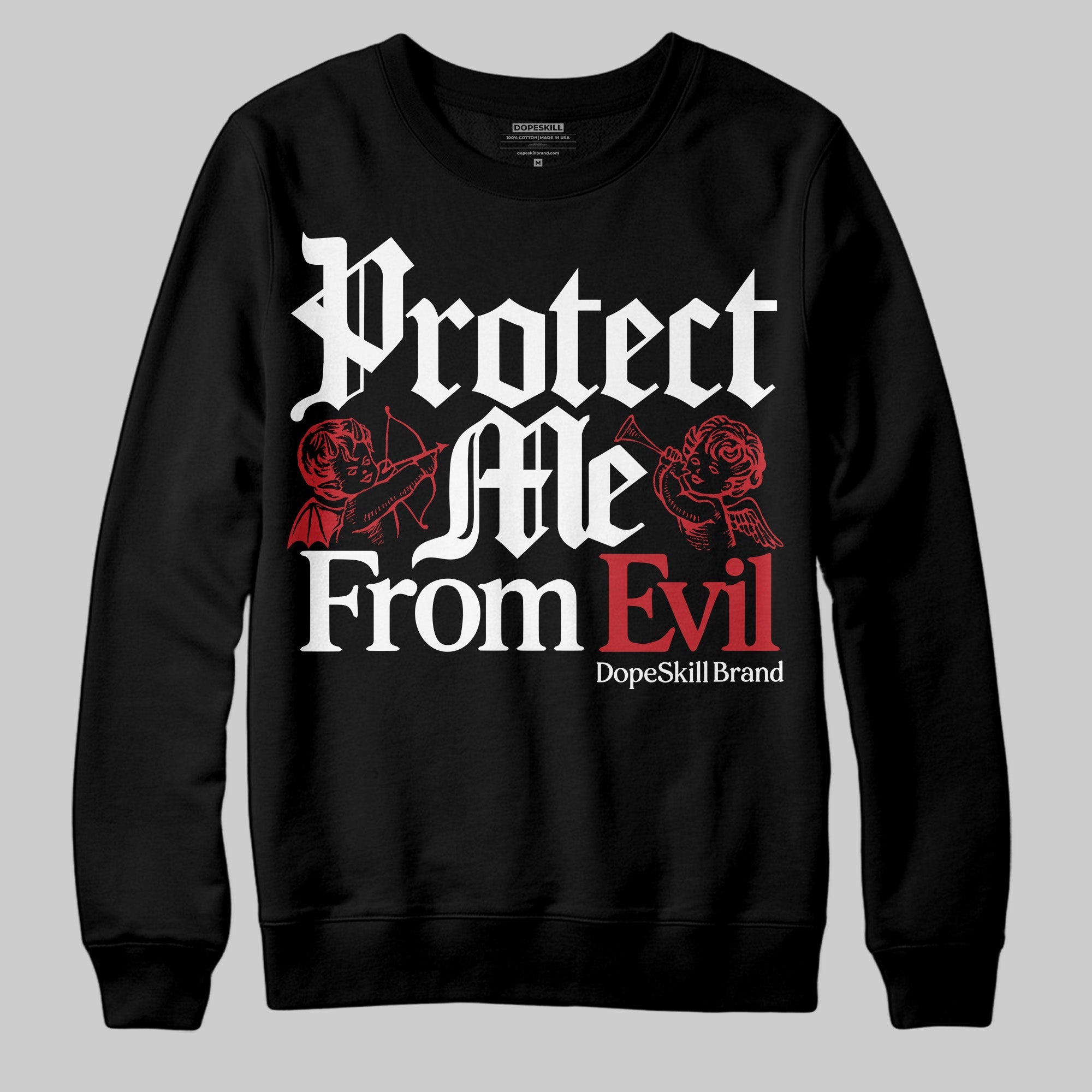 Bred 11s superstreetwear Sweatshirt Protect Me From Evil Graphic