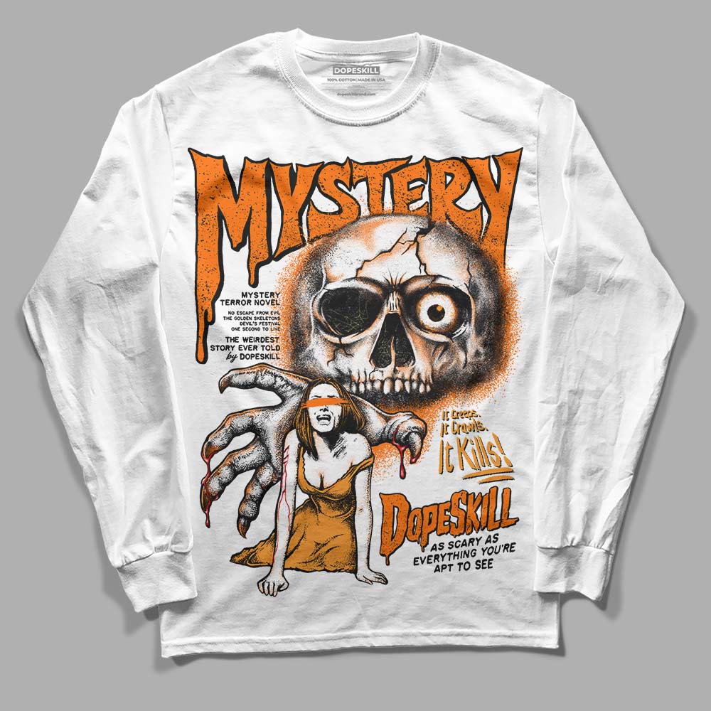 Orange Black White superstreetwear Long Sleeve T-Shirt Mystery Ghostly Grasp Graphic