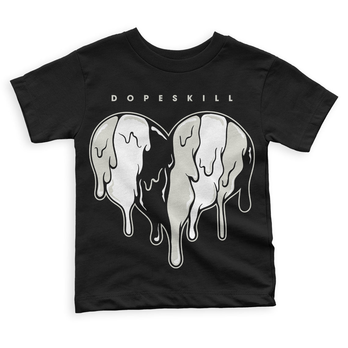 Military Black 4s superstreetwear Toddler Kids T-shirt Slime Drip Heart Graphic
