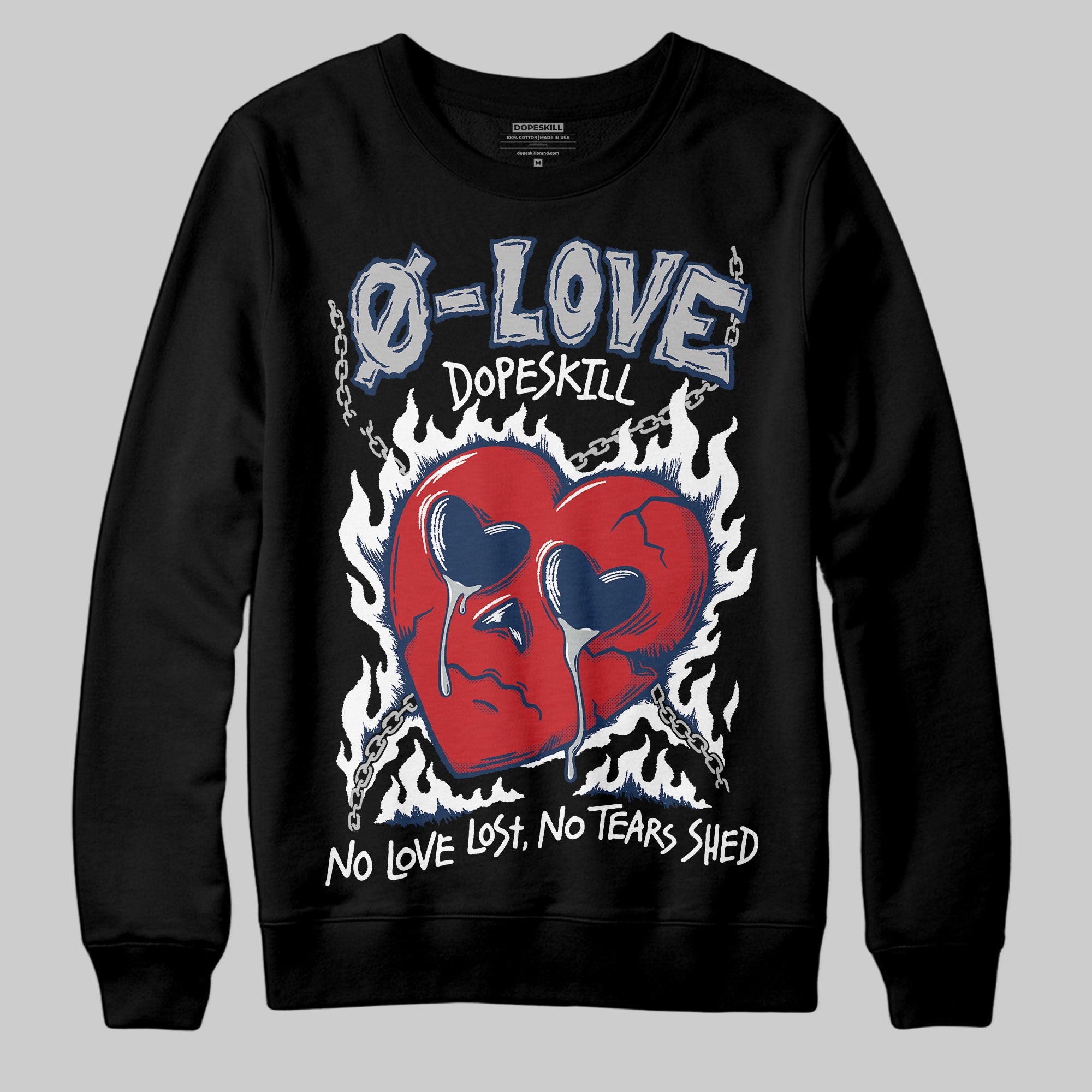 Summit White Navy 4s superstreetwear Sweatshirt Crying Heart Graphic